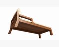 Outdoor Wood Sun Lounger With Cushions 02 Modèle 3d