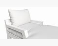Outdoor Wood Sun Lounger With Cushions 02 3d model