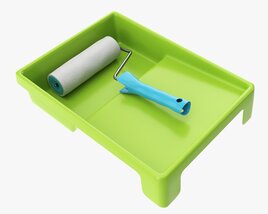 Paint Roller With Tray 02 Modello 3D
