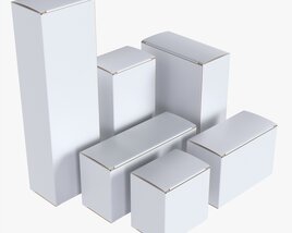 Paper Boxes Mockup Set 01 Modèle 3D