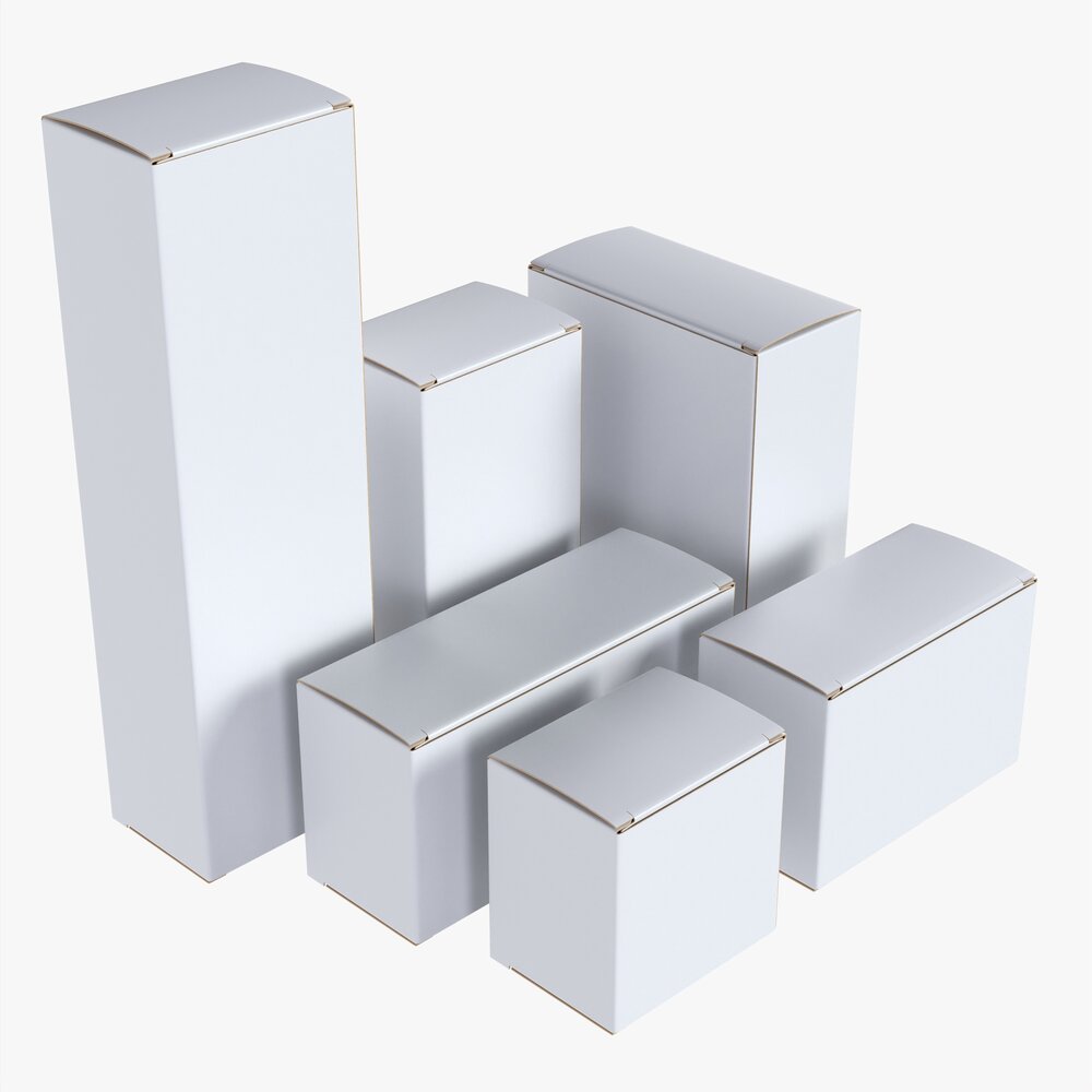 Paper Boxes Mockup Set 01 3D-Modell