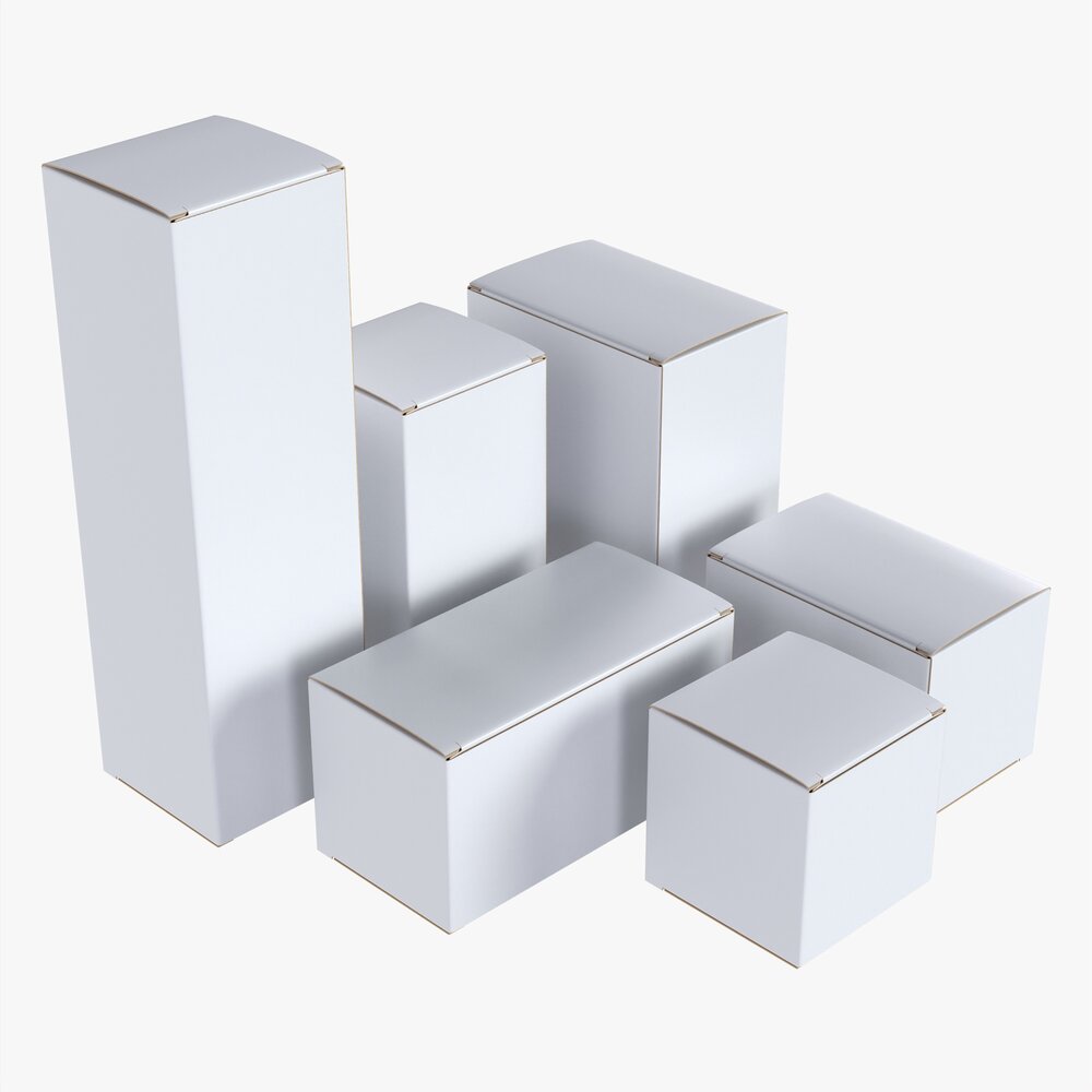 Paper Boxes Mockup Set 02 Modello 3D