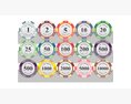 Poker Chips With Clear Box Casino Coins Modello 3D