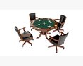 Poker Table Octagonal With Chairs 3Dモデル