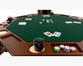 Poker Table Octagonal With Chairs Modello 3D