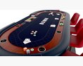 Poker Table Rectangular Curved Corners Full Set With Chairs 3D-Modell