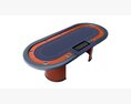 Poker Table Rectangular With Curved Corners Modello 3D