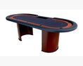 Poker Table Rectangular With Curved Corners 3D 모델 