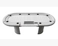 Poker Table Rectangular With Curved Corners 3d model