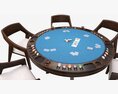 Poker Table Round With Chairs Full Set 3D модель