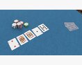 Poker Table Round With Chairs Full Set 3D 모델 