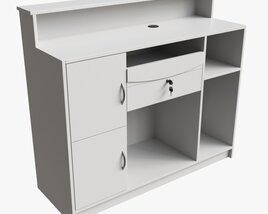 Reception Desk With Shelves And Drawers Compact Modello 3D