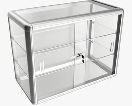Shop Two Level Counter Top Glass Showcase Modello 3D
