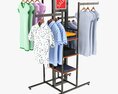 Store 4-way Square Tube Clothing Rack 3Dモデル