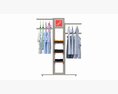 Store 4-way Square Tube Clothing Rack 3Dモデル