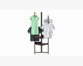 Store 4-way Square Tube Clothing Rack 3D 모델 