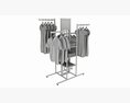 Store 4-way Square Tube Clothing Rack 3d model