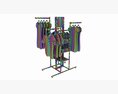 Store 4-way Square Tube Clothing Rack Modello 3D