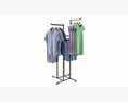 Store Adjustable 4-way Square Tube Clothing Rack Modelo 3d