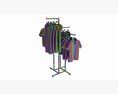Store Adjustable 4-way Square Tube Clothing Rack 3D-Modell