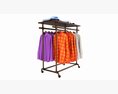 Store Display Clothing Double Bar Rack System 3D 모델 