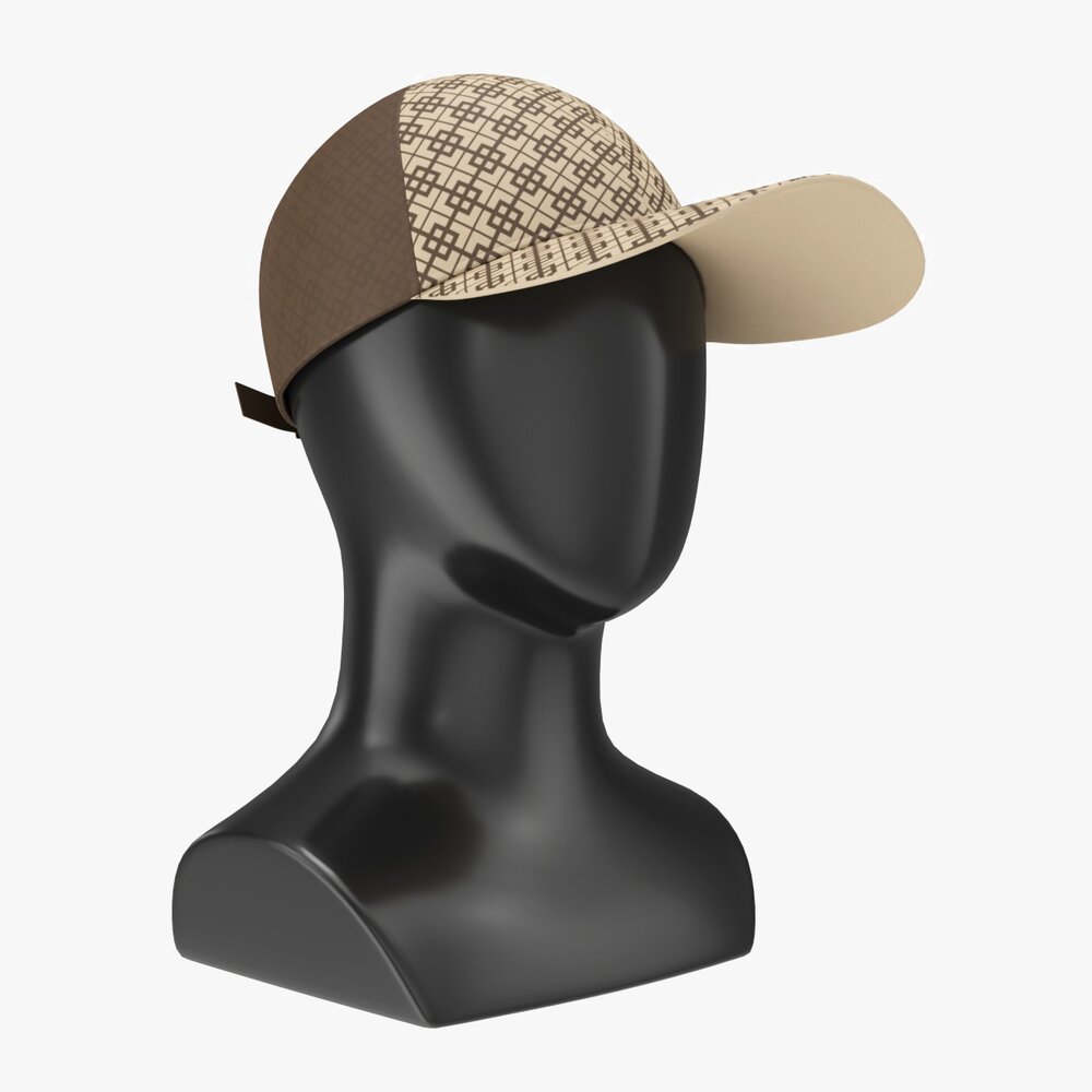 Store Display Mannequin Head With Baseball Cap 3D model