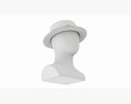 Store Display Mannequin Head With Boater Hat 3d model