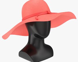 Store Display Mannequin Head With Floppy Hat 3D model