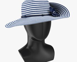 Store Display Mannequin Head With Floppy Hat And Flower Modèle 3D