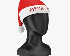 Store Display Mannequin Head With Santa Hat 3D model