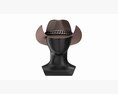 Store Display Mannequin Head With Woman Cowboy Hat Modelo 3D