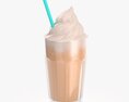 Glass With Milkshake And Straw 3d model