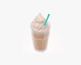 Glass With Milkshake And Straw 3Dモデル