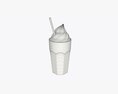 Glass With Milkshake And Straw 3d model
