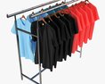 Store Double Bar Rack With Clothes Modèle 3d