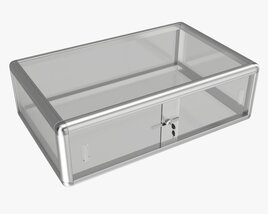 Store Flat Counter Top Glass Showcase Modelo 3d