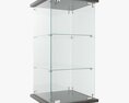 Store Frameless Counter Top Glass Tower Showcase 3D 모델 