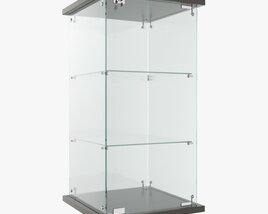 Store Frameless Counter Top Glass Tower Showcase 3Dモデル