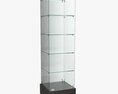 Store Frameless Glass Tower Showcase 3d model