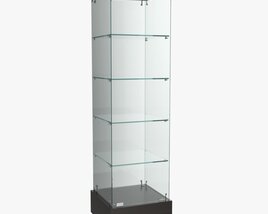 Store Frameless Glass Tower Showcase 3D model