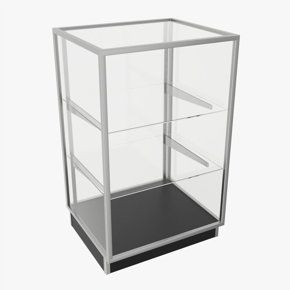 Store Glass Shelf Showcase Low Modelo 3D
