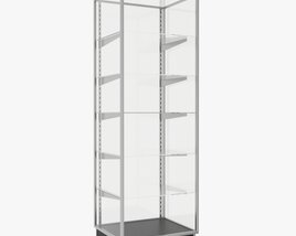 Store Glass Shelf Showcase Tall Modello 3D