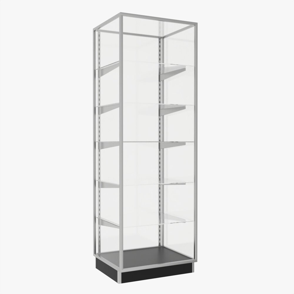 Store Glass Shelf Showcase Tall 3D-Modell