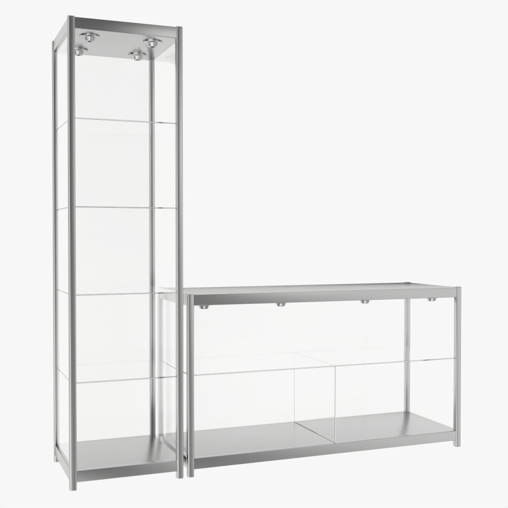 Store Glass Tower Display Case Modèle 3D
