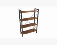 Store Industrial Shelf Bookcase Metal And Wooden 3D模型