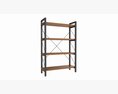 Store Industrial Shelf Bookcase Metal And Wooden 3d model