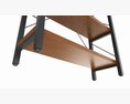 Store Industrial Shelf Bookcase Metal And Wooden Modello 3D