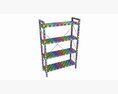 Store Industrial Shelf Bookcase Metal And Wooden 3d model
