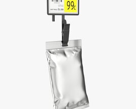 Store Merchandise Clip Hangers With Label Holder 3D model