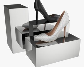 Store Mirror Shoe Display Stand 3D model